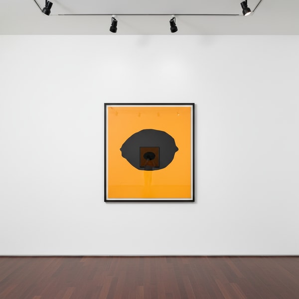 Donald Sultan - Black Lemon on Yellow, 2018, Color silkscreen with enamel inks and tar-like texture on 2-ply museum board