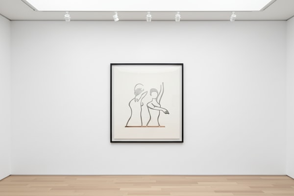 Alex Katz - Dancers Outline, 2019, Mirror polished stainless steel on bronze base