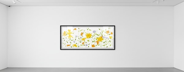 Alex Katz - Summer Flowers, 2018, Enamel-based silkscreen inks printed on gessoed canvas stretched to the artist's specifi...