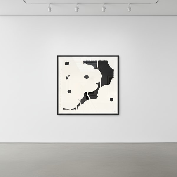 Donald Sultan - White Poppies, Aug 17, 2022, Color Silkscreen with enamel inks, flocking, and tar-like texture on Rising 2...