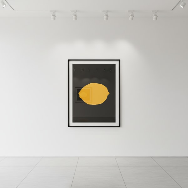 Donald Sultan - Yellow Lemon on Black, 2018, Color silkscreen with enamel inks and tar-like texture on 2-ply museum board
