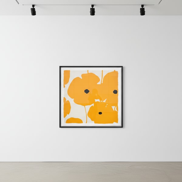 Donald Sultan - Yellow Poppies 2018,, 2018, Screen print with flocking