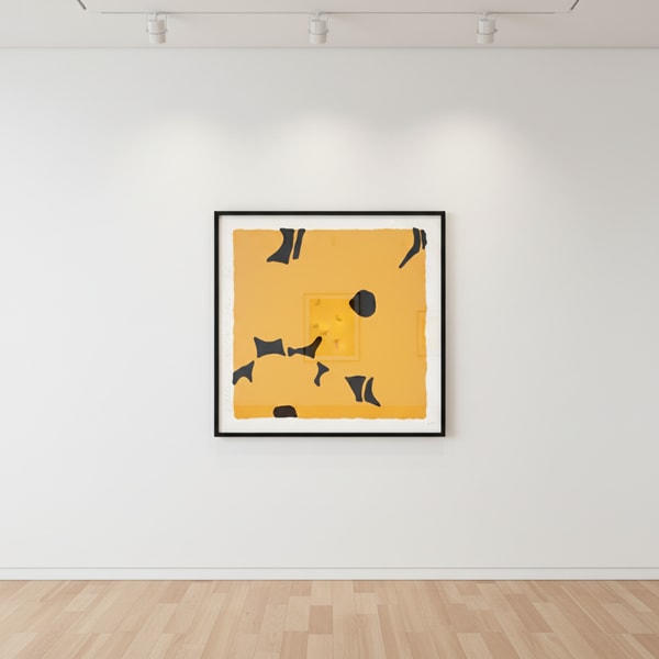 Donald Sultan - Yellow Poppies, Aug 17, 2022, Color Silkscreen with enamel inks, flocking, and tar-like texture on Rising ...