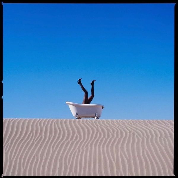 Tyler Shields - Bathtub in the Sand, 2021
