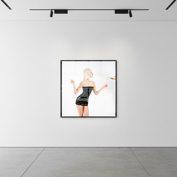 Tyler Shields - Chanel Dress and Champagne, 2024, Digital c print