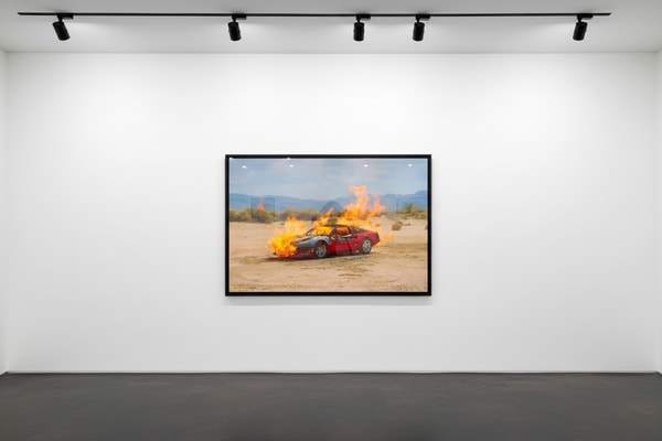Tyler Shields - Ferrari On Fire II, 2023, Digital C Print