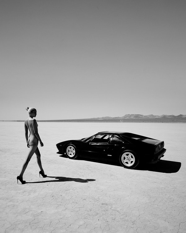 Tyler Shields - Ferrari Salt Flats, 2022, Digital c print