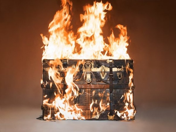 Tyler Shields - Louis Vuitton Trunk on Fire, 2016
