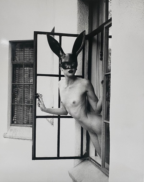 Tyler Shields - The Bunny In The Window, 2021, Silver Gelatin