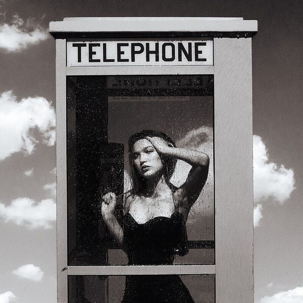 Tyler Shields - The Girl in the Phonebooth, 2021, Digital c print