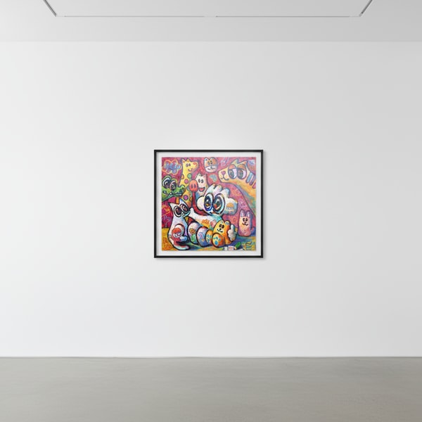 Yusuke Toda - Yum and Friends 2, 2023, Acrylic and oil stick on canvas