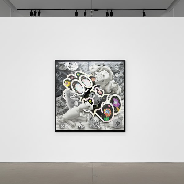 Yusuke Toda - Yum and Many Friends, 2023, Acrylic and oil stick on canvas