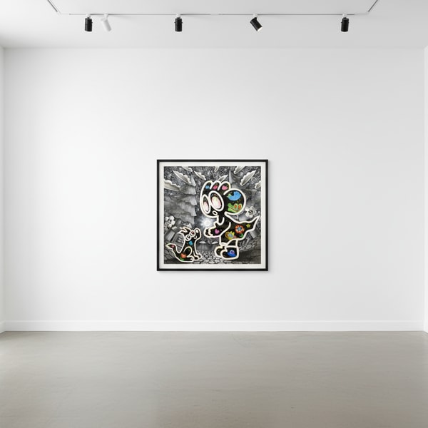 Yusuke Toda - Yum and Tiny Sun, 2023, Acrylic and oil stick on canvas