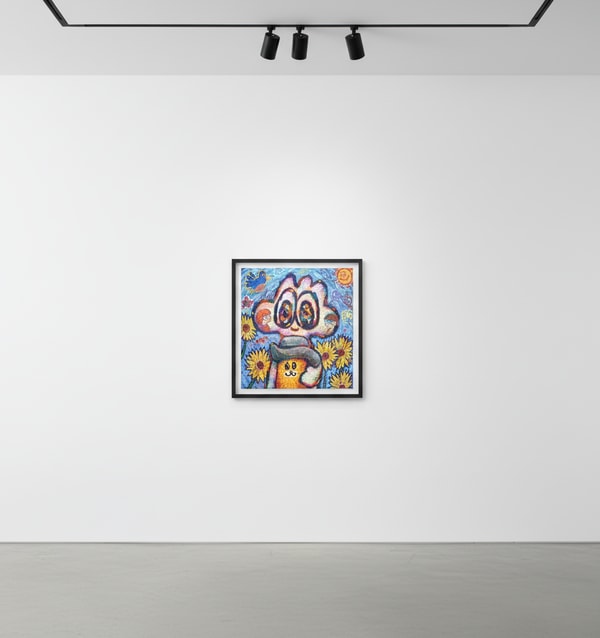 Yusuke Toda - Yum Pom with Felt Hat, 2023, Acrylic and oil stick on canvas