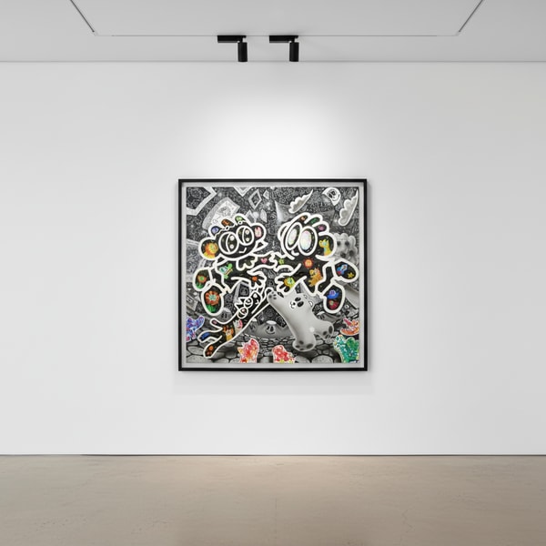 Yusuke Toda - Yum, Rin, Bow, Pom, 2023, Acrylic and oil stick on canvas